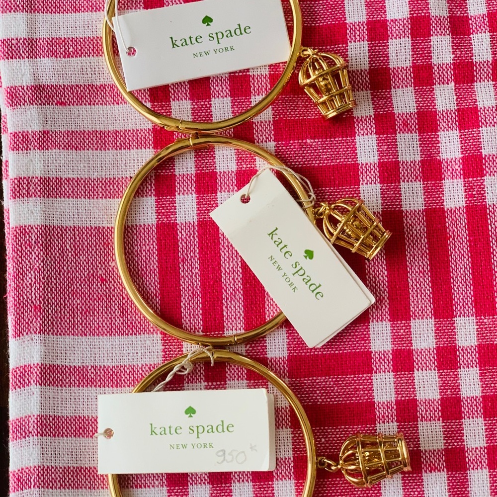 kate spade Gold Bangle with Birdcage Charms